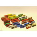 Playworn/Restored/Repainted Dinky and Corgi Buses and Coaches, Pre and post war vehicles including