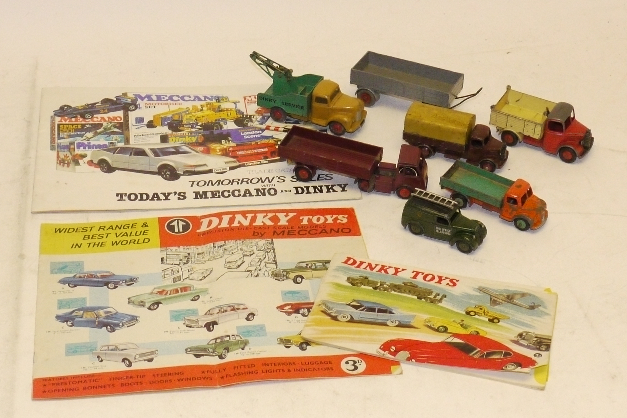 Dinky Toys Commercial Vehicles, A playworn group comprising, Austin truck, 421 Hindle Smart