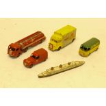 French Dinky Commercial Models, Including a Citreon 1200K van, 25D Citreon 2CV van, 25B Peugeot D.