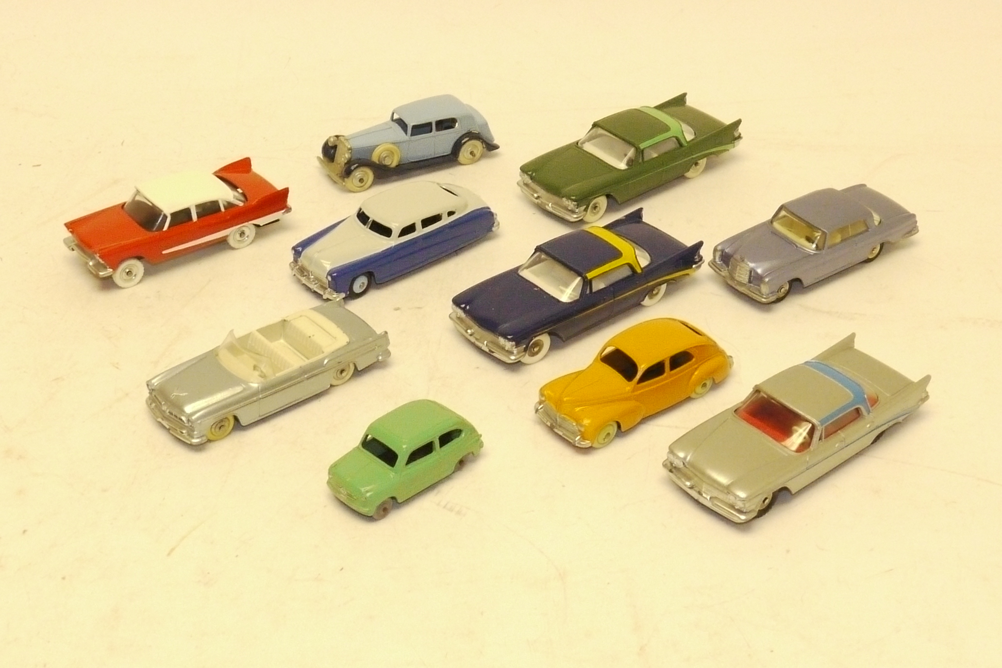 Restored/Reissued Dinky Vehicles, A group of pre and post war vintage private vehicles, F-G, (10)