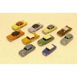 Restored/Reissued Dinky Vehicles, A group of pre and post war vintage private vehicles, G, (10)