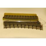 Hornby O Gauge Solid Steel 3-rail Track, comprising 2 boxes of EB3 straight rails (one dated 3-39,