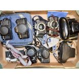 A Tray of 35mm Praktica SLR Cameras, models include Super TL, BMS electronic (3) and BX 20 (4)