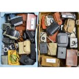 Two Trays of Box and Instamatic Cameras, mostly Kodak examples, a few others by other makers
