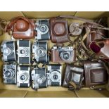 A Tray of 35mm Cameras, including Halina 35X, Braun Paxette, Comet and other examples