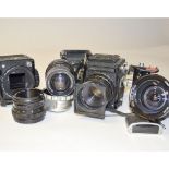 Kowa Super 66 Medium Format Camera outfit, including 85mm f/2.8 (2), 55mm f3.5, 40mm f/f4 lenses and