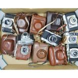 A Tray of 35mm Cameras, manufactures include Ilford, Kodak, Koroll and other examples