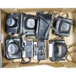 A Tray of 35mm Rangefinder Cameras, including a Canonet 2B, Minoltina-S, a Super Paxette 35 and