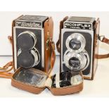 Two Ricohflex TLR Cameras, a model VI with Ricoh Anastigmat 80mm f/3.5 lens, a Super Ricohflex