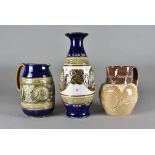 Two Doulton Lambeth stoneware commemorative jugs, including Diamond Jubilee of Queen Victoria and