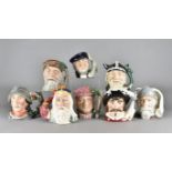 A collection of large character jugs, to include Robinson Crusoe (second), Don Quixote (second),
