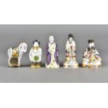 A collection of Royal Worcester Candle Snuffers, including Emperor, Samurai, Empress, Mandarin and