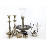 A collection of Victorian and later silver plated items, including a part set of mother of pearl