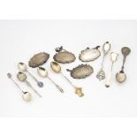 A collection of Georgian and later silver teaspoons, including several with bright cut designs,