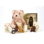 Hermann teddy bears: a pink limited edition 511 of 4000 - 13½in. (34cm.) high; a book box with small