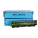 ACE Trains O Gauge Individually-boxed C/1 Coaches, all in SR green, comprising two 3rd class and one