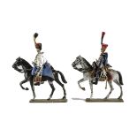 Lucotte pre WW2 version mounted French Napoleonic Hussar officer, G, and Hussar trooper, G, (2)