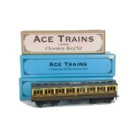 ACE Trains O Gauge Individually-boxed C/1 Coaches, all in GWR brown/cream, comprising one 3rd class,