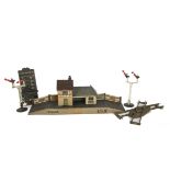 A Dismantled Hornby O Gauge Clockwork No 2 Locomotive Tender Bing Station and Other Items, the