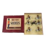 Britains post WW2 set 1720 Band of the Royal Scots Greys, 7 pce last version, restrung into original