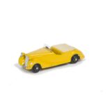 A Dinky Toys 38b Sunbeam Talbot Sports, yellow body, ivory tonneau, black ridged hubs, G