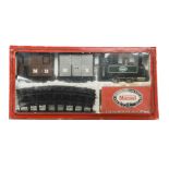 A Mamod O Gauge Live Steam RS1 Train Set with 0-4-0 Tank Locomotive, with SL1 green locomotive