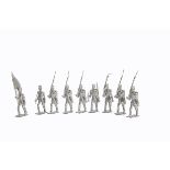 Mignot 7cm scale castings of 19th Century French Infantry (9), complete with separately cast