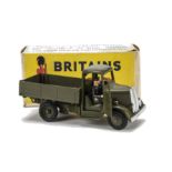Britains round-nose post WW2 version 4 wheel Army Lorry complete with driver, with a box for 1877
