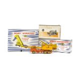 Dinky Supertoys Construction Vehicles, 561 Blaw Knox Bulldozer, 972 Coles Mobile Crane, 964 Elevator