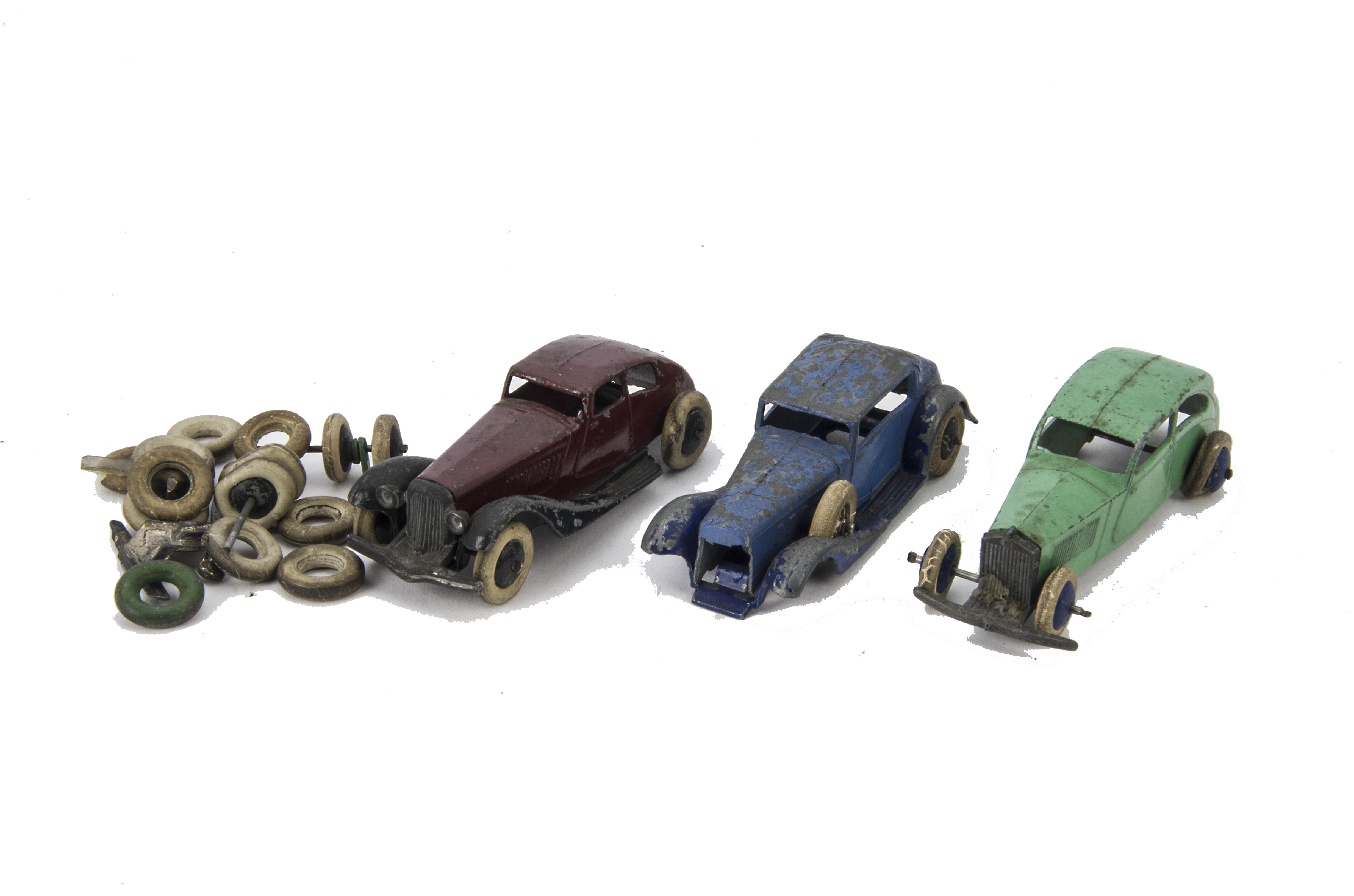 Pre-War Dinky Toys, including 29c Double Deck Bus, light blue lower deck, cream upper, grey roof, - Image 2 of 2