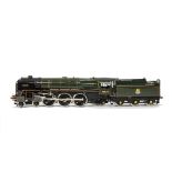 An ACE Trains O Gauge 2/3-rail E/27 Britannia Class 4-6-2 Locomotive and Tender, in early crest BR