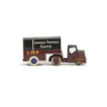 A Pre-War Dinky Toys 33r Railway Mechanical Horse & Trailer Van, LMS livery, maroon and black,