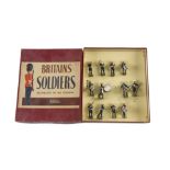 Britains post WW2 set 2153 Royal Marines Band but with boy fifer, VG in G box, some pencil marks