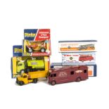 Boxed Dinky Toy Commercials, 581 Horse Box, 555 Fire Engine, 521 Bedford Articulated Lorry, 430