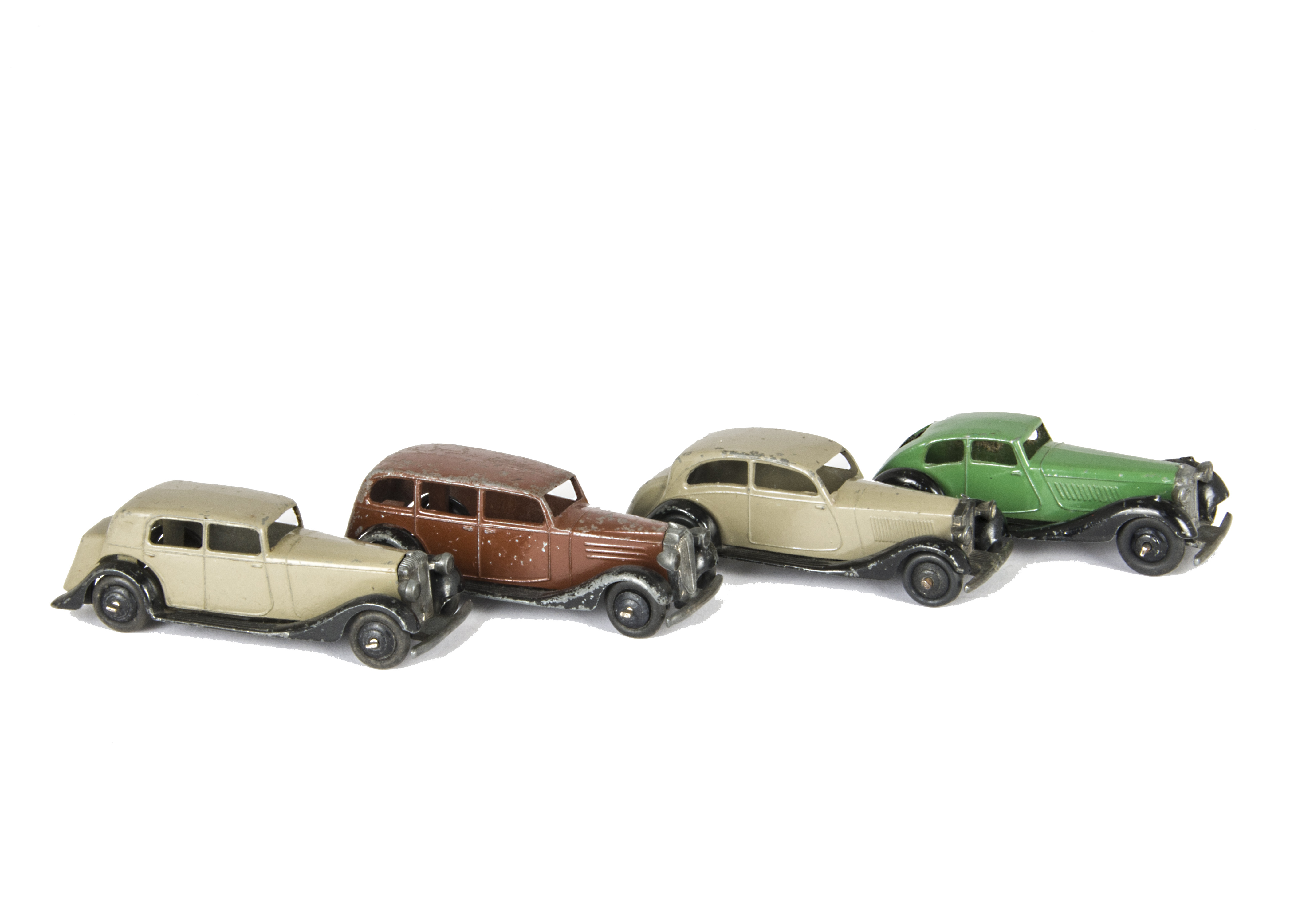 Dinky Toys 30 & 36 Series Cars, 30c Daimler, fawn body, plain chassis, 36a Armstrong Siddley,