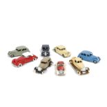 Loose Dinky Toys & DGM Cars, 40a Riley Saloon (2), first dark blue body, black hubs, second cream