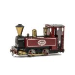 A Mamod O Gauge Live Steam 0-4-0 Tank Locomotive, ref SL3 in red livery with wide chimney stack,