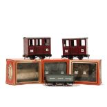 Mamod O Gauge Cast Metal Track and Rolling Stock, comprising 6 boxed points, 3 boxes curved rails