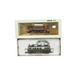 Trix HO Gauge Electric LocomotiveS, 22435 DR-Ellok EG2 in brown with red wheels No 20222 and 22420