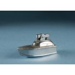 Motorboat Desk-Lighter c1950s; An unusual small table-top lighter modelled as a cabin-cruiser;