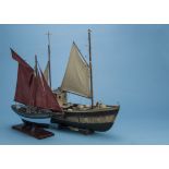 Two modern models of boats, one a fishing schooner called 'Mary Ann', 60cm long, the other a '