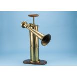 Nautical, a model "Typhon" , floor standing ,air pump Fog horn made by Kockums Sweden, brass body,