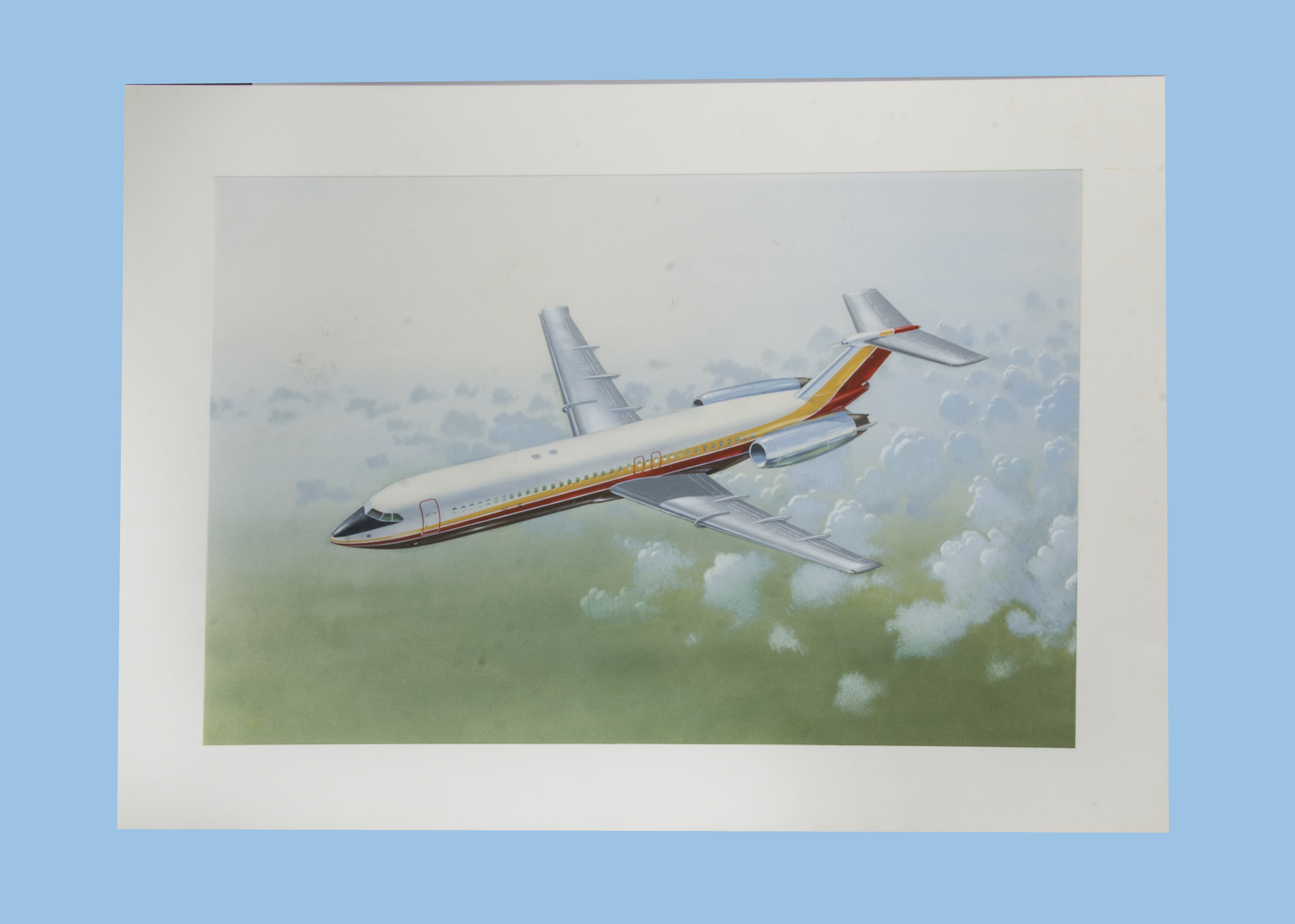 A 1960s or 1970s aviation artwork by Keith Broomfield, the well painted gouache and airbrushed image