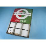 Motoring, a London Transport Bus & Coach " Stop Request" sign, by Burnham London, double sided