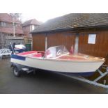 A ChrisCraft Barrcuda speedboat, c1958, 14ft plywood on solid wood frame, having a freshwater 1971