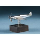 WWII RAF – Supermarine Spitfire motor-car mascot c1940s, chrome-plated bronze with rotating