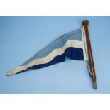 Motorboat Yacht Club Burgee c1930s, A pre-war Boat Club pennant of triangular format of stitched