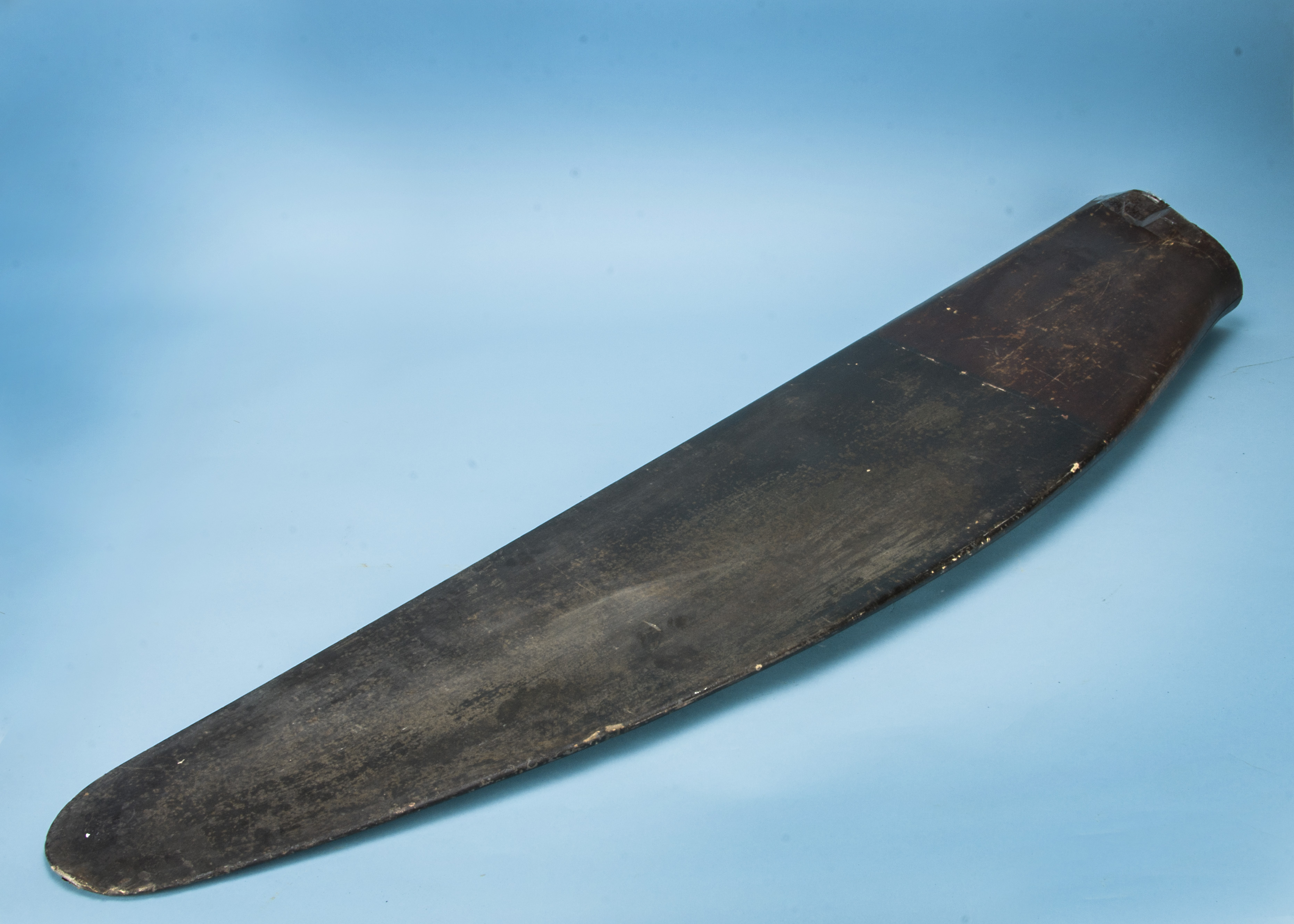 A WWI or later Propeller Blade Section, a single cut down from boss example, laminate wood, possibly