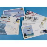 A group of 42 signed Concorde and aviation first day covers, including 23 signed by pilots and VIP