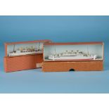 Bassett-Lowke wooden 1:1200 Waterline Model Ocean Liners, P&O RMS Strathnaver, 1931, and Canadian